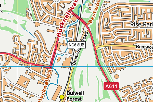 NG6 8UB map - OS VectorMap District (Ordnance Survey)