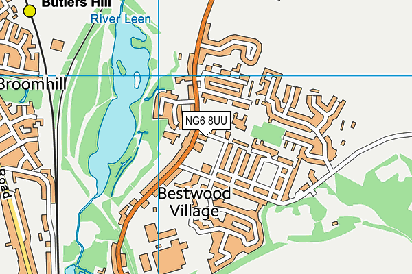 NG6 8UU map - OS VectorMap District (Ordnance Survey)