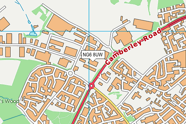 NG6 8UW map - OS VectorMap District (Ordnance Survey)