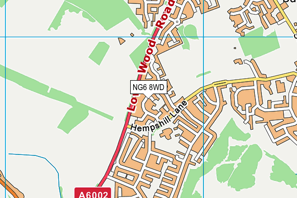 NG6 8WD map - OS VectorMap District (Ordnance Survey)