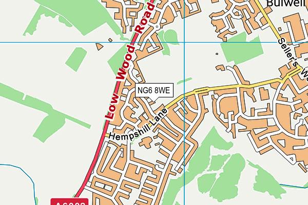 NG6 8WE map - OS VectorMap District (Ordnance Survey)