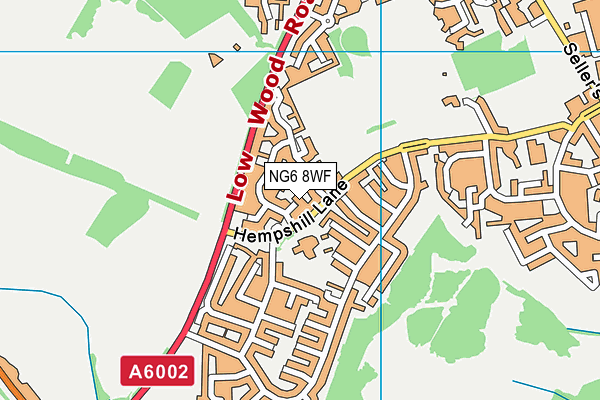 NG6 8WF map - OS VectorMap District (Ordnance Survey)