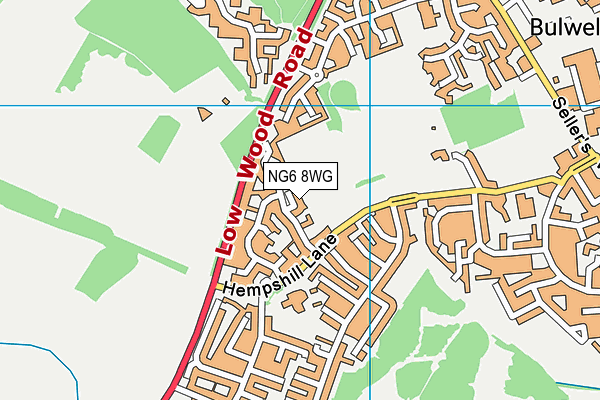 NG6 8WG map - OS VectorMap District (Ordnance Survey)