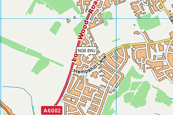 NG6 8WJ map - OS VectorMap District (Ordnance Survey)