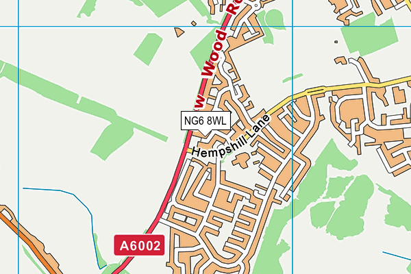 NG6 8WL map - OS VectorMap District (Ordnance Survey)