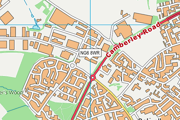 NG6 8WR map - OS VectorMap District (Ordnance Survey)