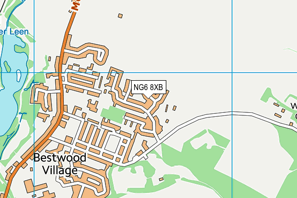 NG6 8XB map - OS VectorMap District (Ordnance Survey)