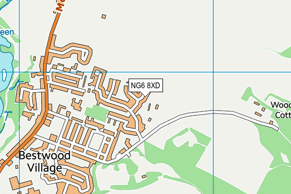 NG6 8XD map - OS VectorMap District (Ordnance Survey)