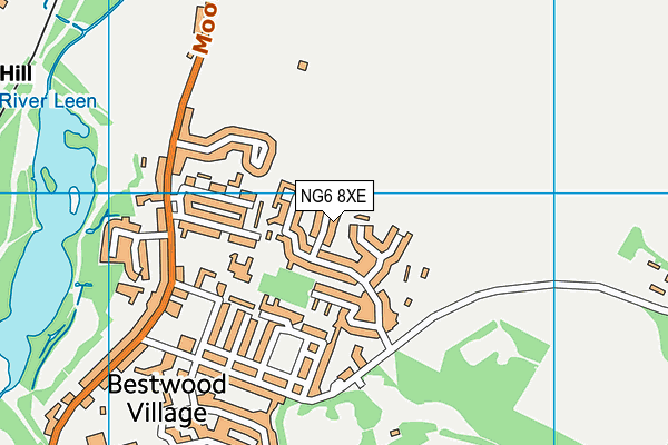 NG6 8XE map - OS VectorMap District (Ordnance Survey)