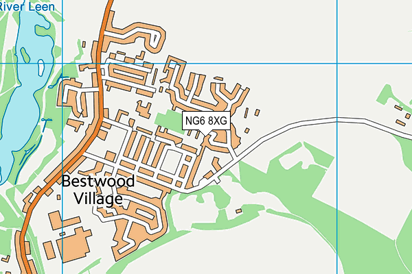 NG6 8XG map - OS VectorMap District (Ordnance Survey)