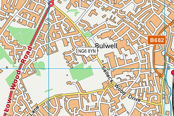 NG6 8YN map - OS VectorMap District (Ordnance Survey)