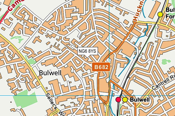 NG6 8YS map - OS VectorMap District (Ordnance Survey)