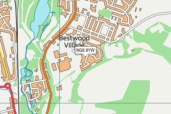 NG6 8YW map - OS VectorMap District (Ordnance Survey)