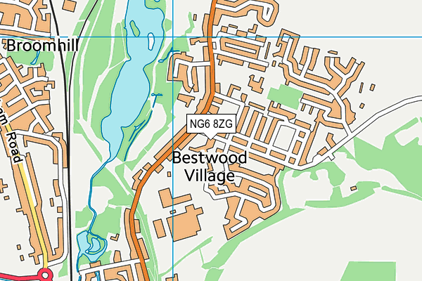 NG6 8ZG map - OS VectorMap District (Ordnance Survey)