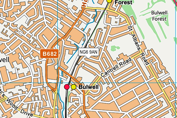 NG6 9AN map - OS VectorMap District (Ordnance Survey)