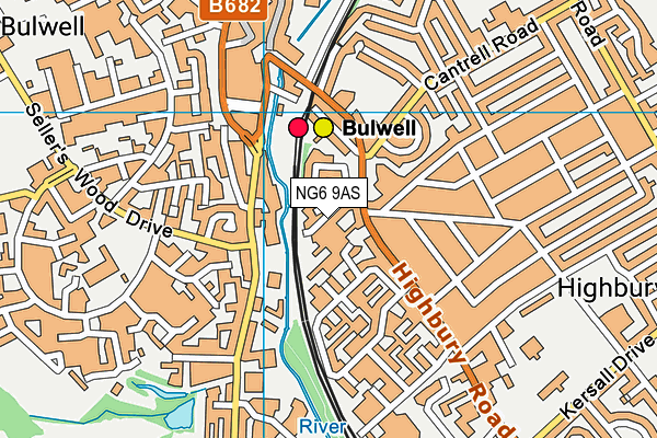 NG6 9AS map - OS VectorMap District (Ordnance Survey)