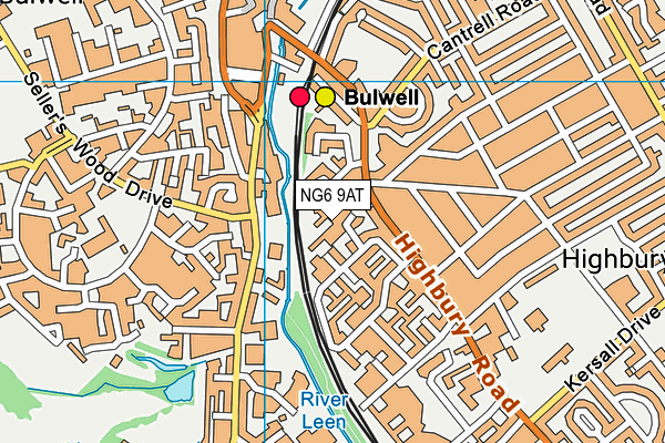 NG6 9AT map - OS VectorMap District (Ordnance Survey)