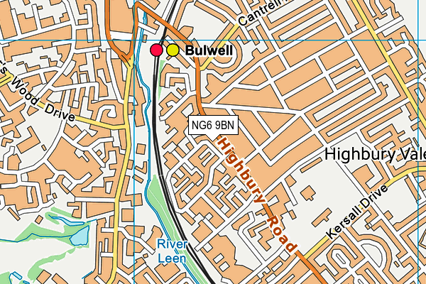 NG6 9BN map - OS VectorMap District (Ordnance Survey)