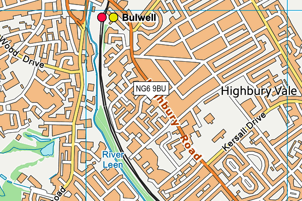 NG6 9BU map - OS VectorMap District (Ordnance Survey)