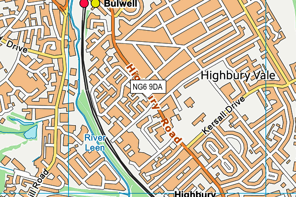 NG6 9DA map - OS VectorMap District (Ordnance Survey)