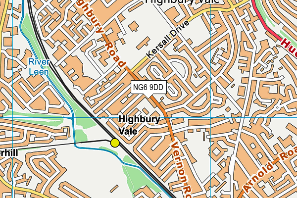 NG6 9DD map - OS VectorMap District (Ordnance Survey)