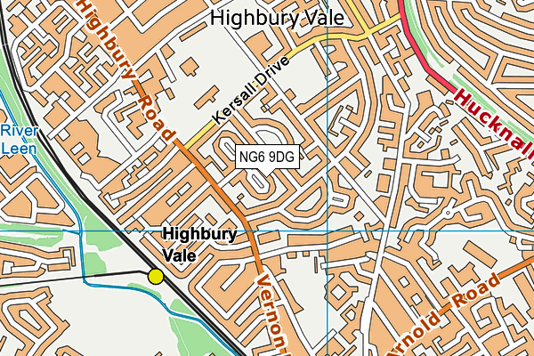 NG6 9DG map - OS VectorMap District (Ordnance Survey)