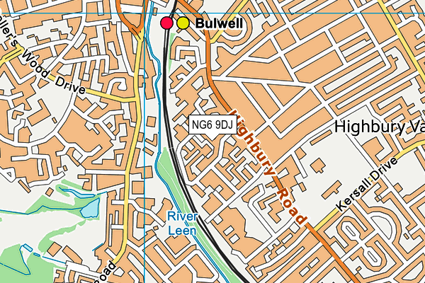 NG6 9DJ map - OS VectorMap District (Ordnance Survey)