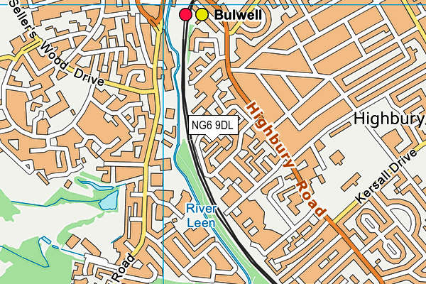 NG6 9DL map - OS VectorMap District (Ordnance Survey)