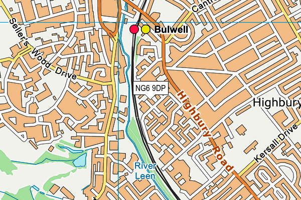 NG6 9DP map - OS VectorMap District (Ordnance Survey)