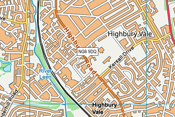 NG6 9DQ map - OS VectorMap District (Ordnance Survey)