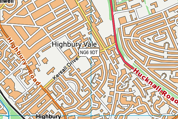 NG6 9DT map - OS VectorMap District (Ordnance Survey)