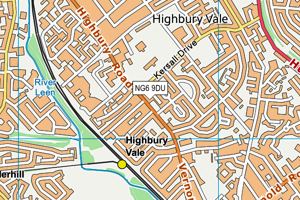 NG6 9DU map - OS VectorMap District (Ordnance Survey)