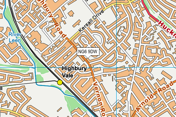 NG6 9DW map - OS VectorMap District (Ordnance Survey)