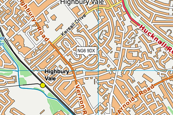 NG6 9DX map - OS VectorMap District (Ordnance Survey)