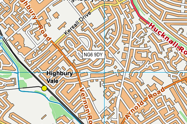 NG6 9DY map - OS VectorMap District (Ordnance Survey)