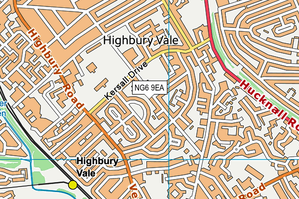 NG6 9EA map - OS VectorMap District (Ordnance Survey)