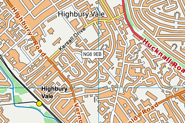 NG6 9EB map - OS VectorMap District (Ordnance Survey)