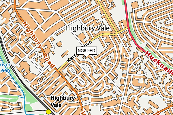 NG6 9ED map - OS VectorMap District (Ordnance Survey)