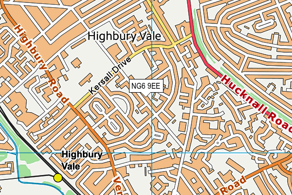 NG6 9EE map - OS VectorMap District (Ordnance Survey)