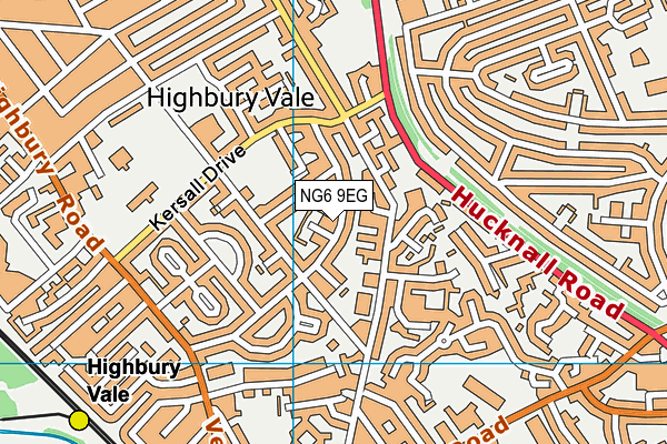 NG6 9EG map - OS VectorMap District (Ordnance Survey)