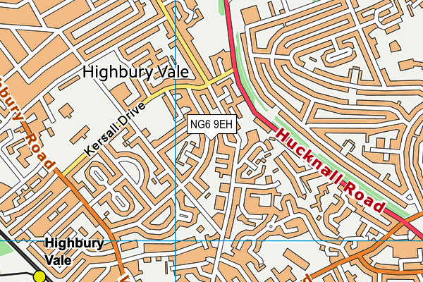 NG6 9EH map - OS VectorMap District (Ordnance Survey)