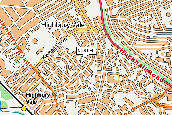 NG6 9EL map - OS VectorMap District (Ordnance Survey)