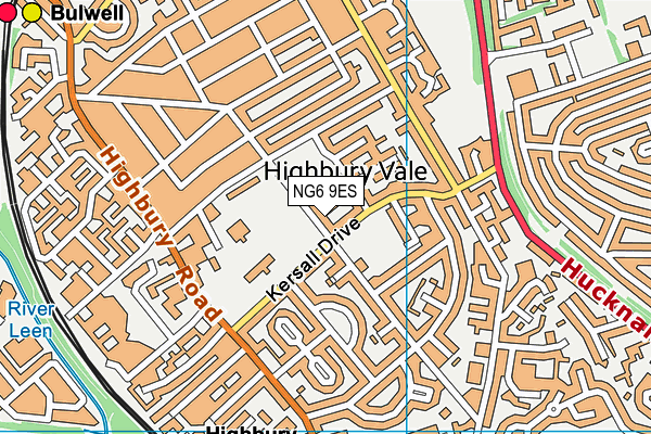 NG6 9ES map - OS VectorMap District (Ordnance Survey)