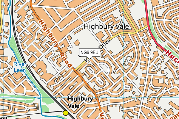 NG6 9EU map - OS VectorMap District (Ordnance Survey)