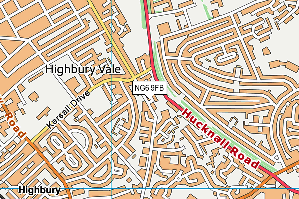 NG6 9FB map - OS VectorMap District (Ordnance Survey)