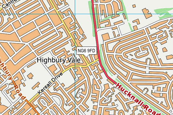 NG6 9FD map - OS VectorMap District (Ordnance Survey)