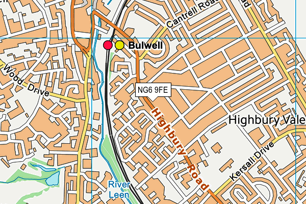 NG6 9FE map - OS VectorMap District (Ordnance Survey)