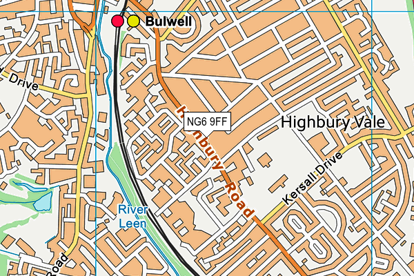 NG6 9FF map - OS VectorMap District (Ordnance Survey)