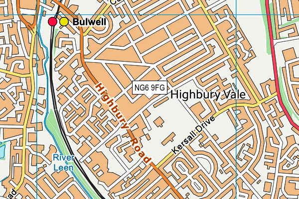 NG6 9FG map - OS VectorMap District (Ordnance Survey)