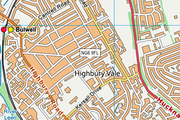 NG6 9FL map - OS VectorMap District (Ordnance Survey)